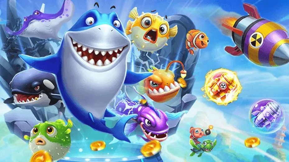 Arena tembak ikan dengan sasaran laut dan efek cahaya