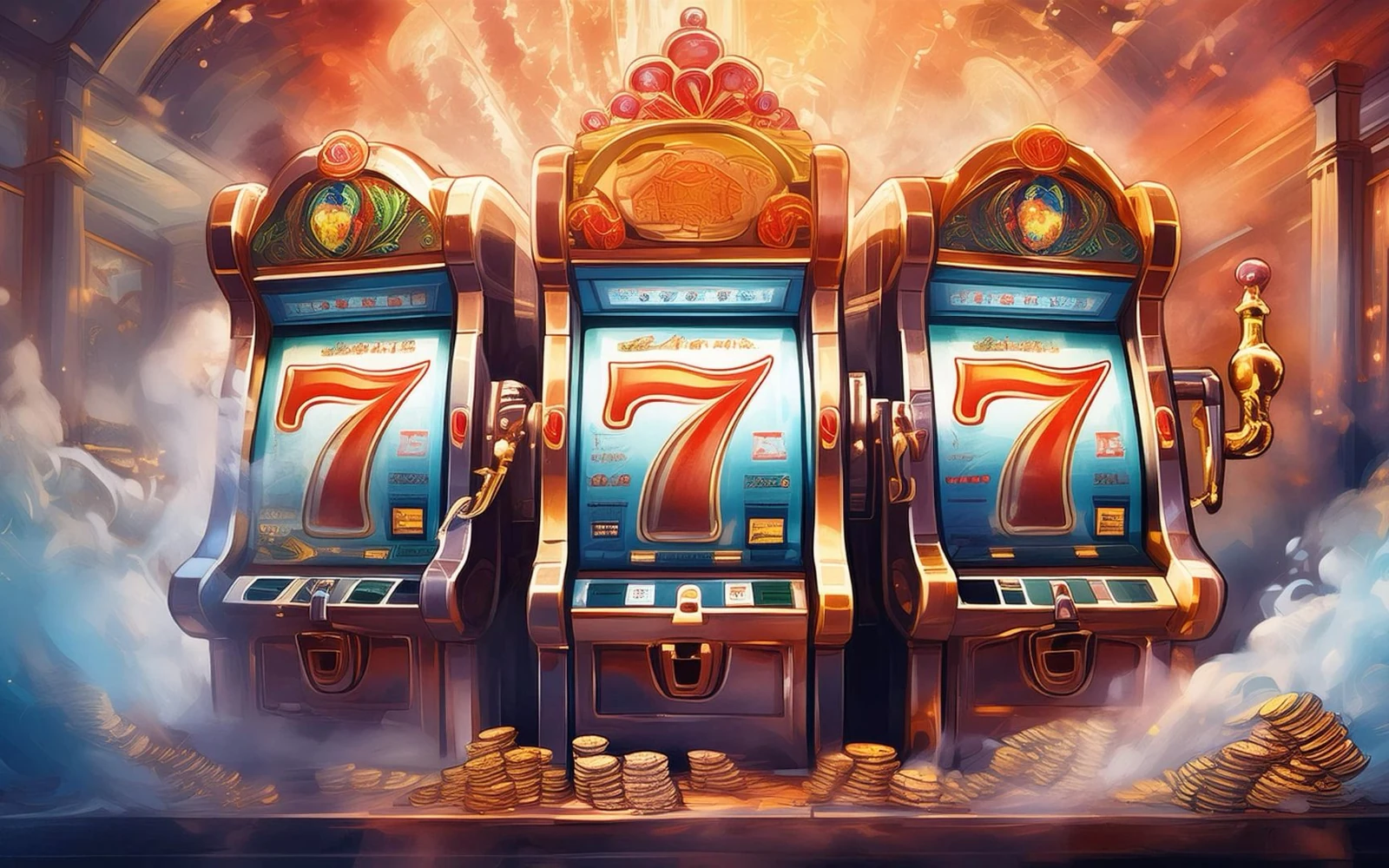 Antarmuka slot mobile dengan simbol permainan pada reel